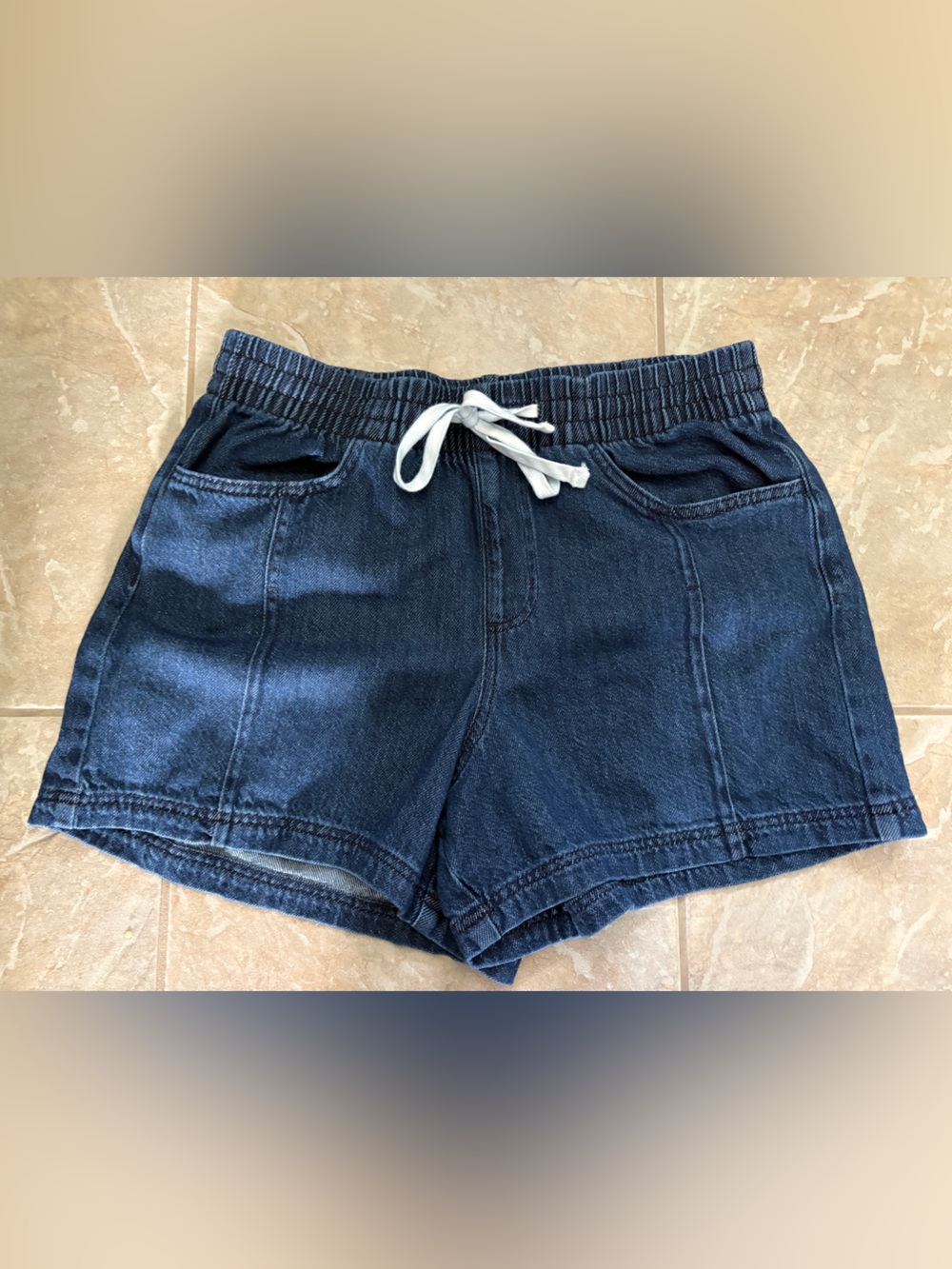 Universal Thread Dark Blue Denim Drawstring Shorts